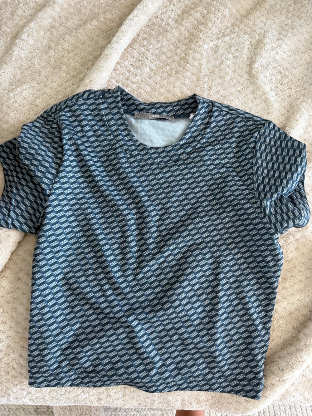 Kith Navy Blue Patterned Crop Top